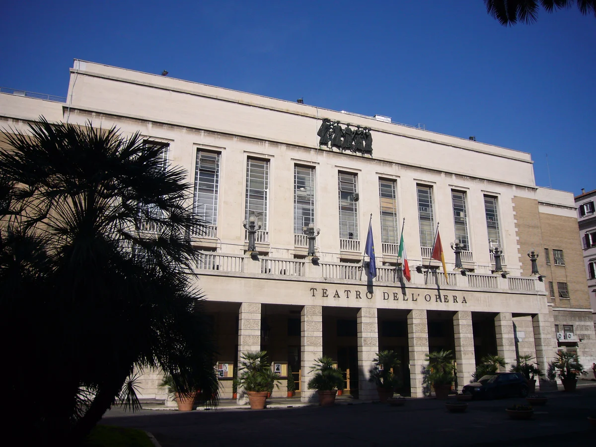 The Piacentini façade of Teatro dell’Opera di Roma, the former Teatro Costanzi.